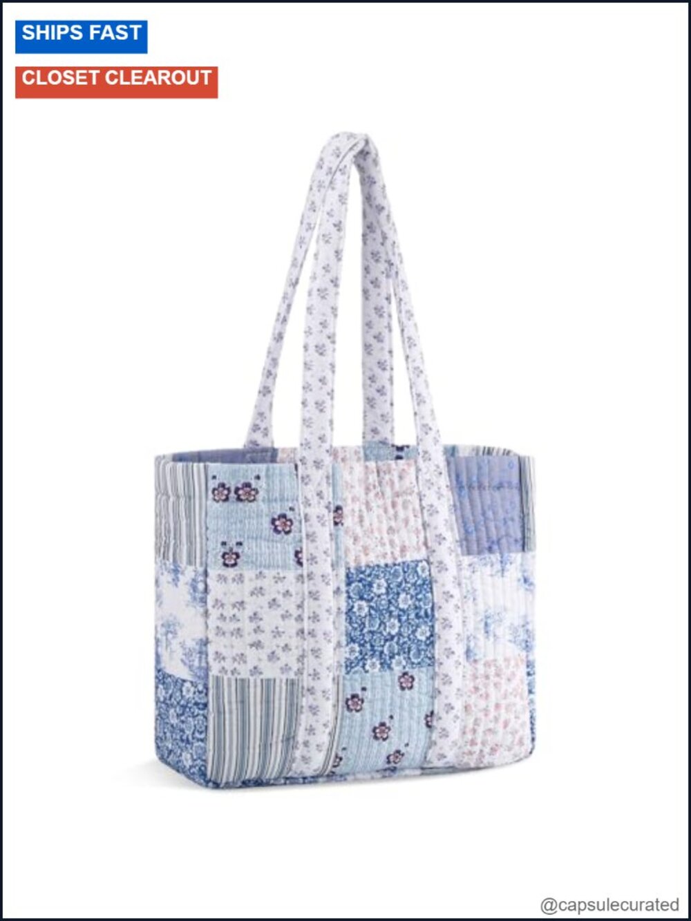 Quilted Patchwork Cotton Tote Bag Shoulder Handbag